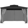 Pavillon Sichtschutzvorhang 3m x 3m x 2,1m Wasserdichte Pavillonvorhänge Grau