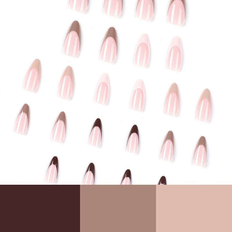 French Four-Color Wearable Press-On Nails: Ready-Made Manicure for Autumn/Winter