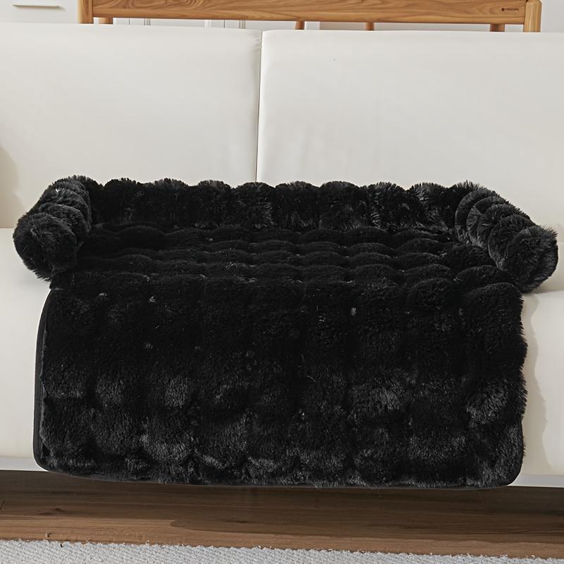 

Winter Comfort Dogs Bed Imitation Rabbit Hair Pets Mat Warm Thickened Puppy Kitten Sofa Mat Anti Slip Soft Cat Nest Pet Supplies 75x75cm чёрный