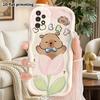 Phone Case: 2D Flat Samsung Galaxy A34 A35 M05 M06 S20 S22 S21 FE Plus 5G Protective Case, Couple Style, Tulip Capybara, Christmas and Halloween Gift