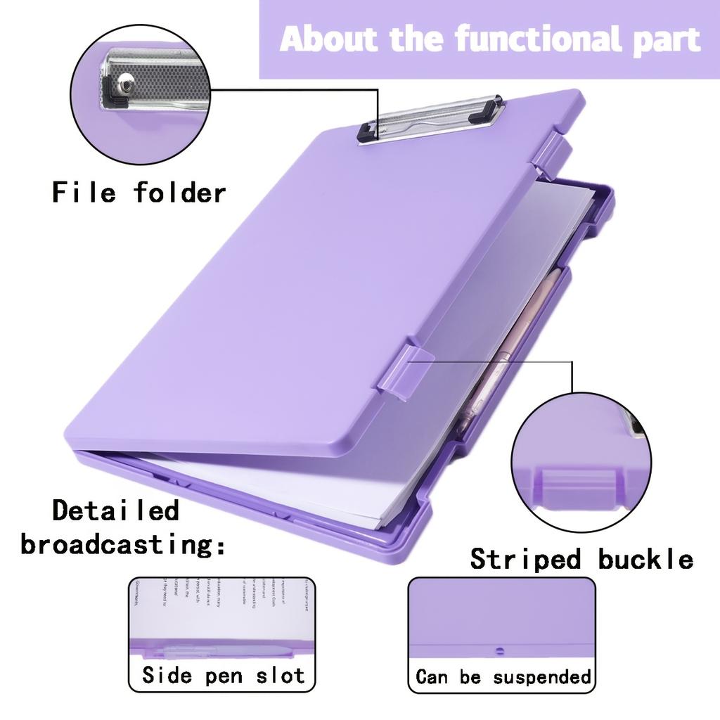 Portable A4 Nursing Clip File Plastic File Box Clipboard with Storage File Box Organizer Folder