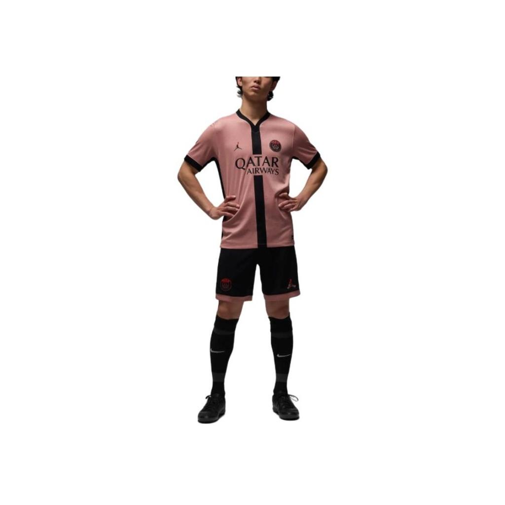Jordan Dri Fit Paris Saint Germain Comfortable Fashion Breathable Quick Dry Retro Football Shirt Unisex Tops Rust-Pink Black FQ2024-686