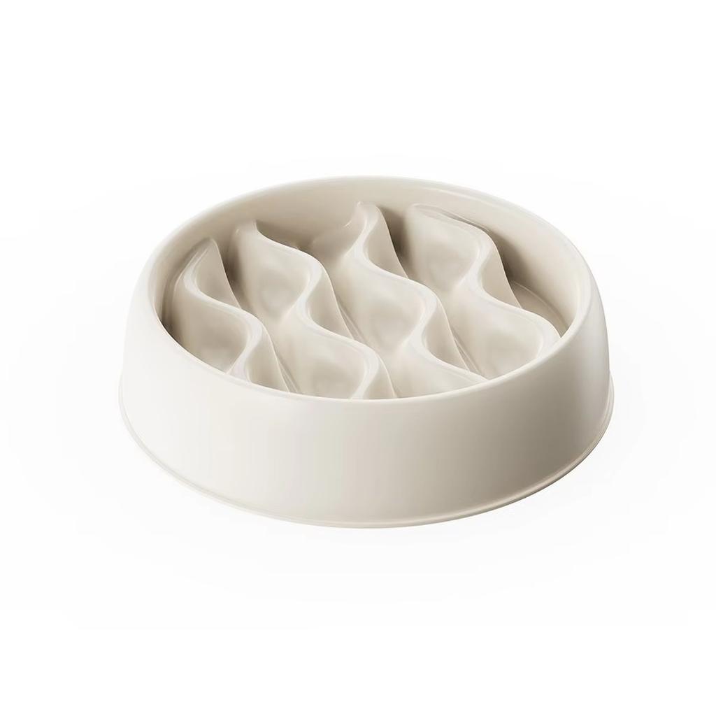 Simple Design Pet Slow Feeding Bowl, Wavy Column Design, Dual-Purpose for Food & Water, Easy To Clean, for Cats & Dogs Feeding