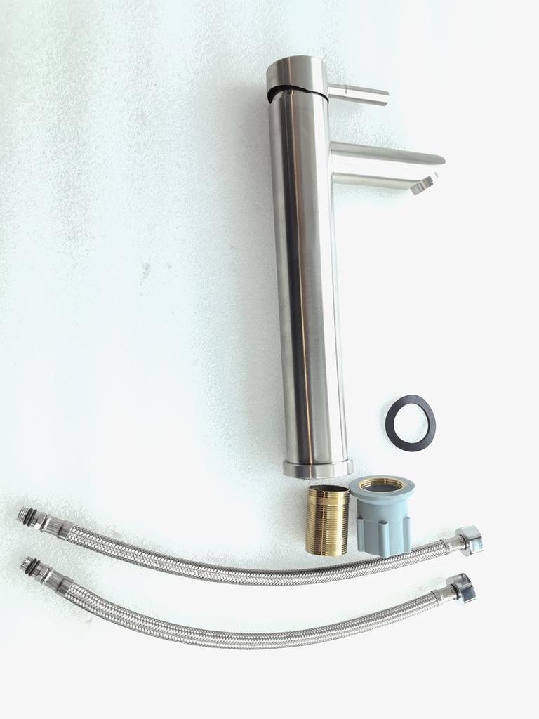 Single Handle Stainless Steel Bathroom Water Mixer Faucet High Quality Tall Basin Faucet