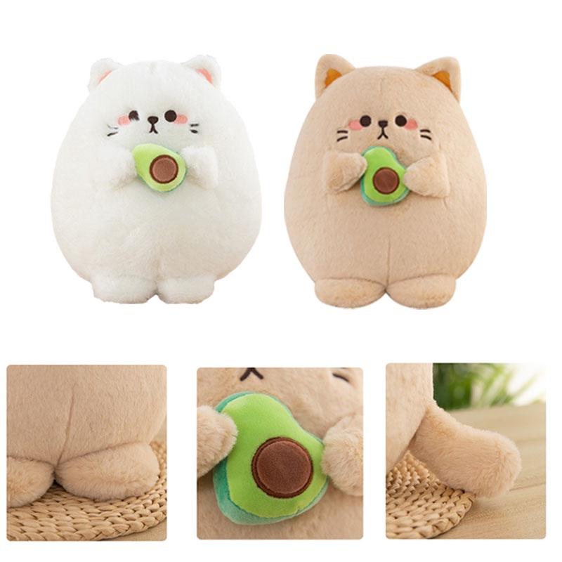 Cute And Cuddly Avocado Cat Plush Toy For Kids And Adults