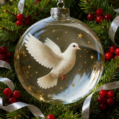 Vogel Weihnachtskugel Ornament Bruchsicherer Kunststoff Klare Kugel Ornament mit Lebensechten Vögeln Feiertags Hängekugeln für Weihnachtsbaumdeko