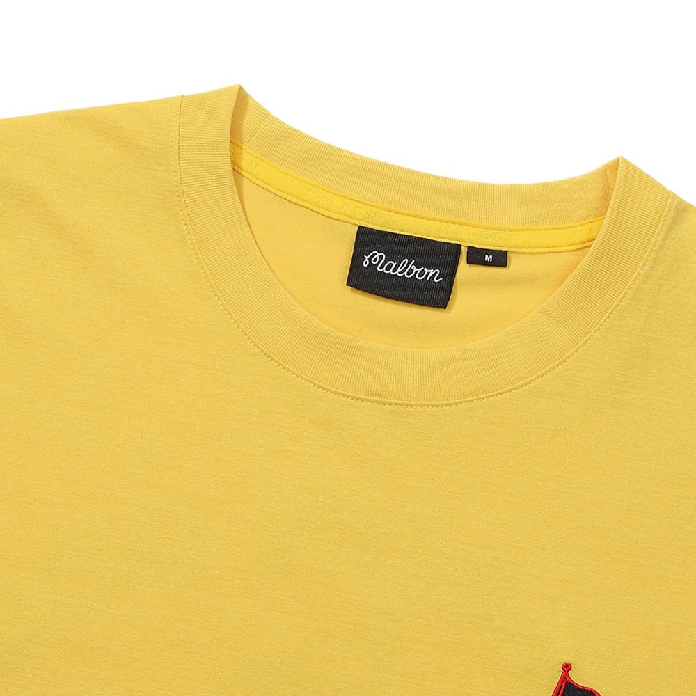 MALBON GOLF Yacht Club Uni Round T-Shirt Yellow