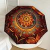 1pc Mandala Artwork Automatic Open/Close Umbrella, Folding Compact Umbrella with Lightweight Design for Women/Men yy251028242