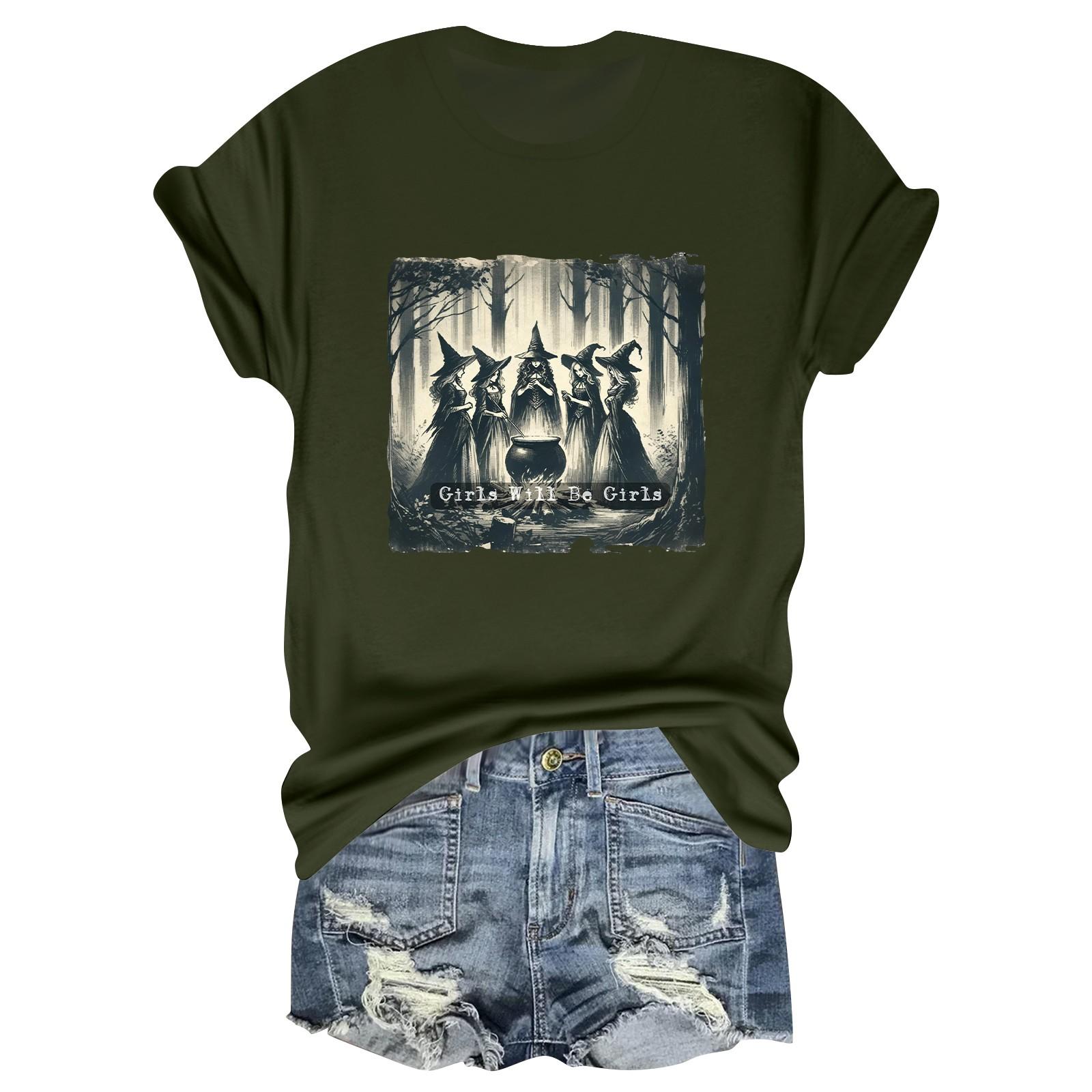 

Женская повседневная футболка с принтом, пуловер с круглым вырезом, топ с короткими рукавами S