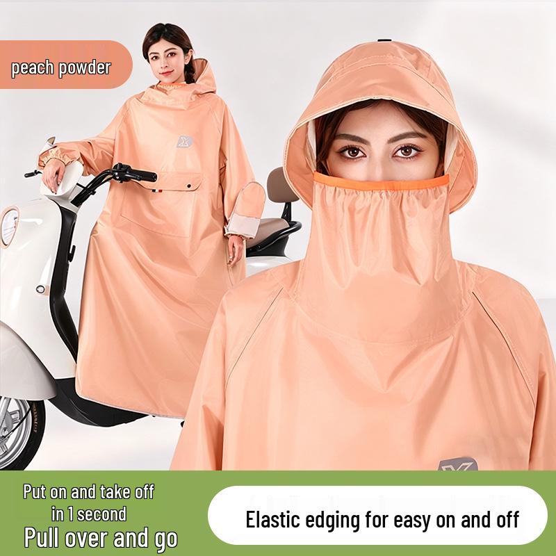 Long Style Electric Vehicle Raincoat - Full Body Thickened Anti-Torrent Adult Cape