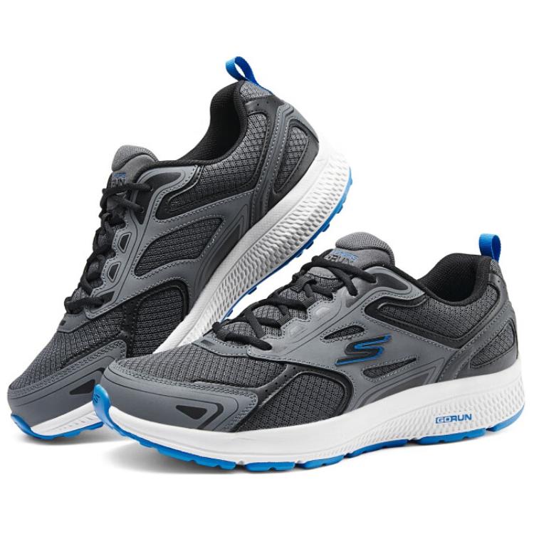 Skechers Go Comfortable Versatile Low-Top Casual Running Shoes Men Sneaker Gray Black 220034-CCBK