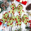8PCS Red and Green Christmas Polka Dot Bow Decoration Christmas Accessories Gift Box Christmas Elf Tree Garland Decoration