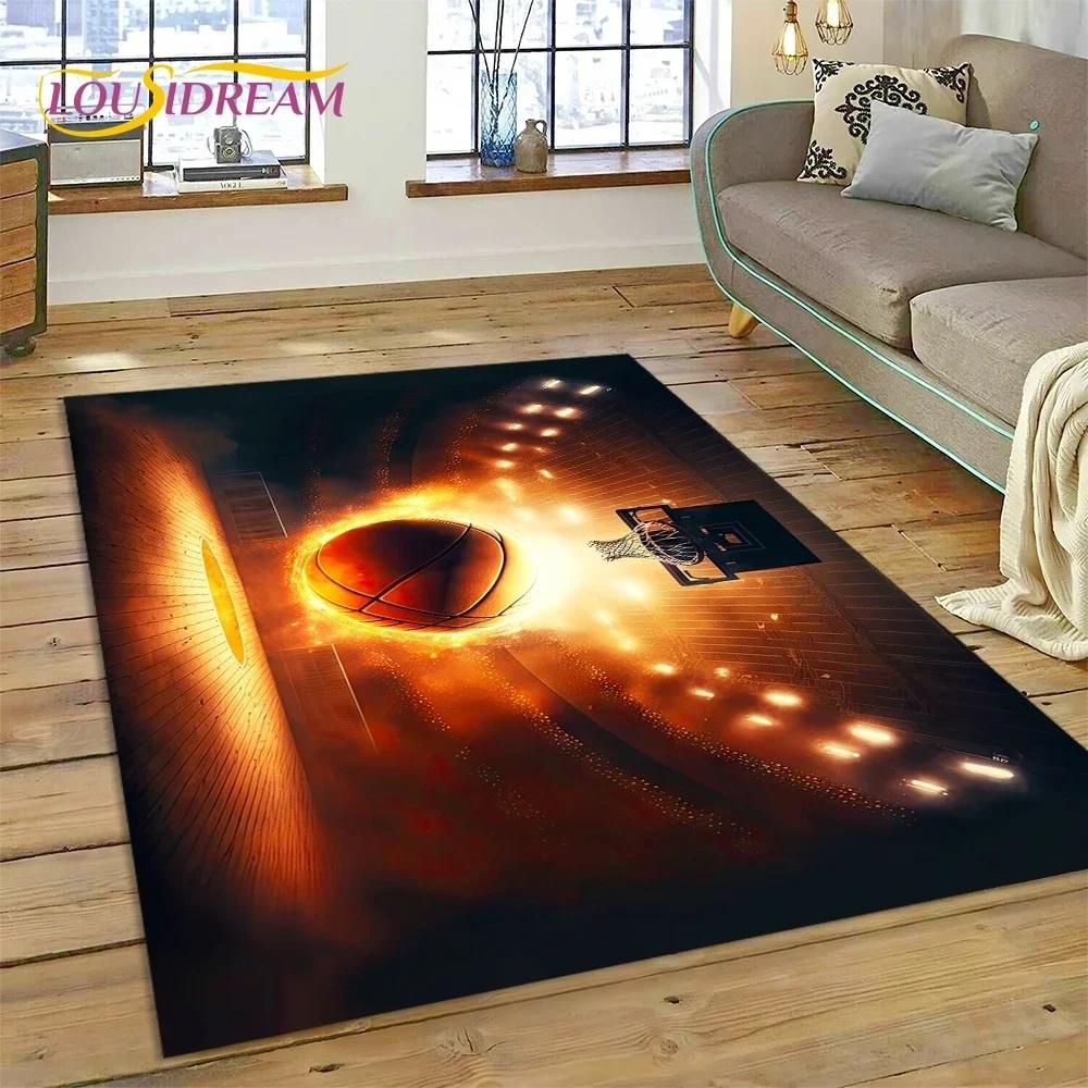 Lastest Basketball Court Frame Cartoon Rug Carpet for Living Room Bedroom Home Decor,Decoration for Sofa Doormat