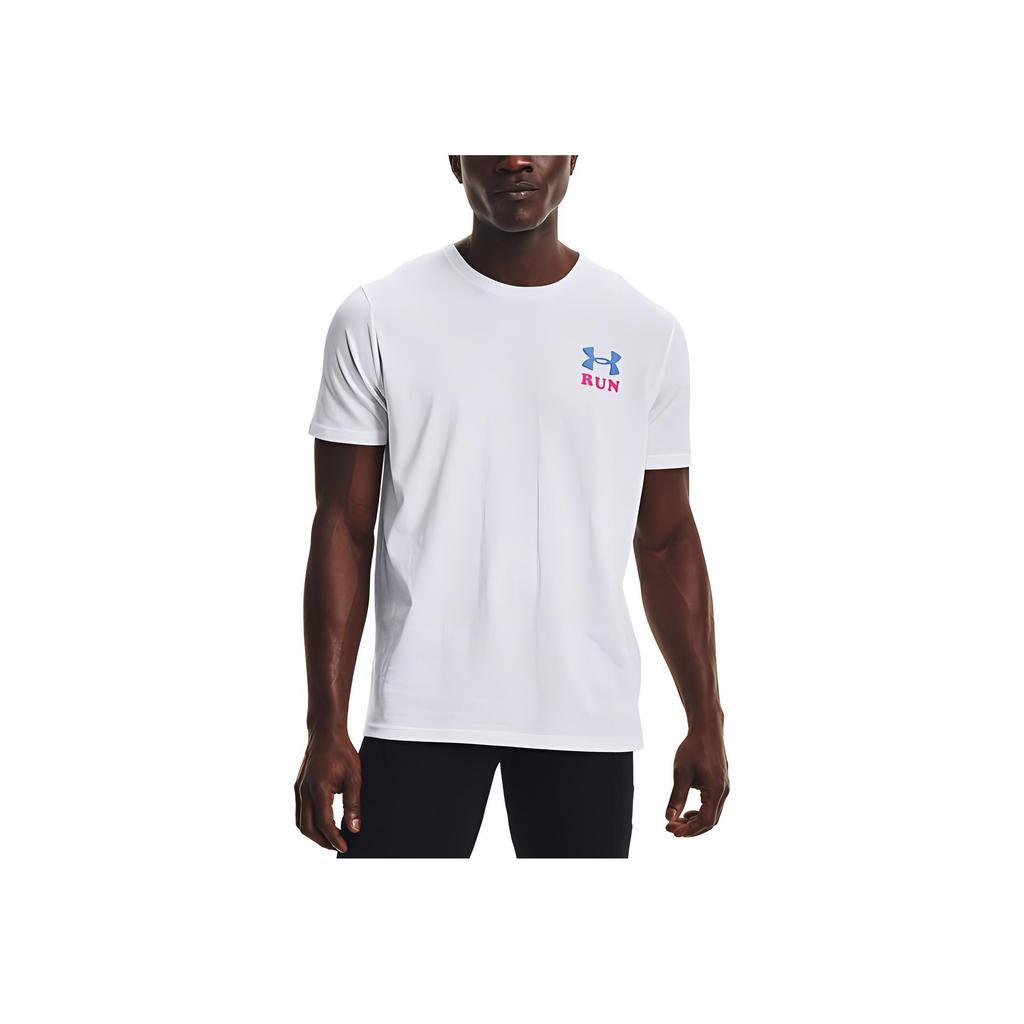 Under Armour Alphabet Logo Running Sports Crew Neck T-Shirt Men Tops White 1369406-100