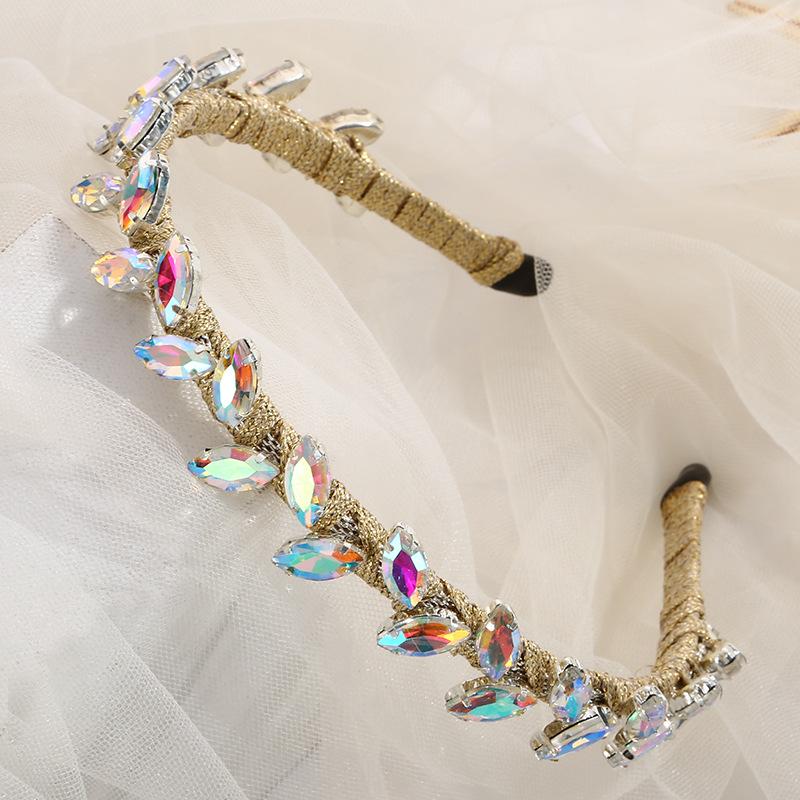 

1 шт. Европейский и американский роскошный милый простой стиль кристалл повязка на голову ins трендовая повязка для волос давление волос головной убор повязка на голову для женщин разноцветный