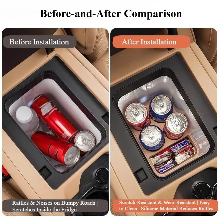 For BYD Leopard 8 Car Central Control Refrigerator Silicone Pad Auto Refrigerator Limit Fixed Grid Anti-slip Mat