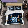 Argentina Football Pattern 3 Pieces Bedding Set Soft Microfiber Duvet Cover with Pillow Cases for Bedroom