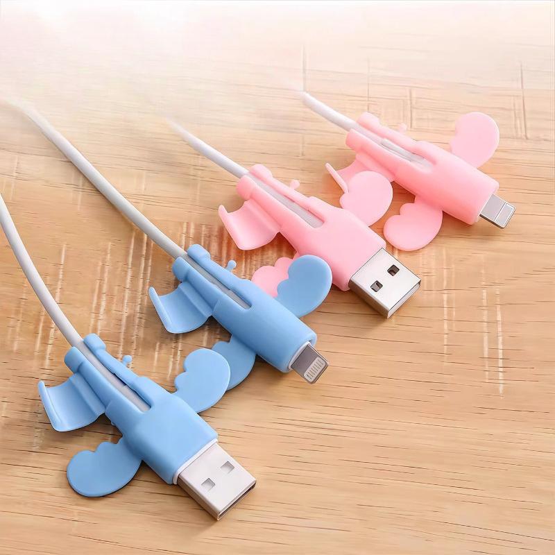 Angel Data Cable Protector Sleeve Universal Soft Silicone Anti-Fracture Connector Cover for Mobile Phone Charger Cord
