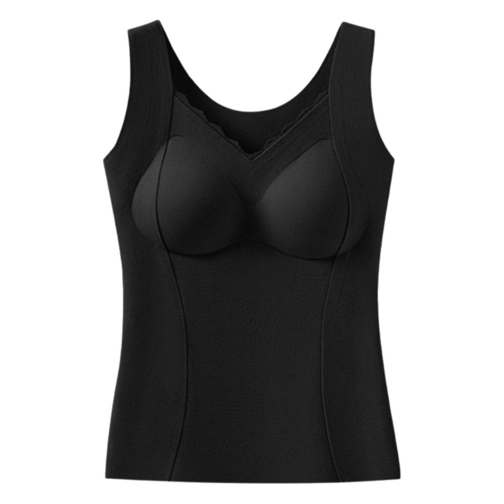 

Warm Thicken Thermal Tops Solid Color Sleeveless Warm Undershirt Slim Tight Elasticity Undershirt Autumn Winter 1XL