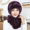 Rex Rabbit Hair Hat Female Autumn Winter Middle-aged and Elderly Mother Thickened Warm Fashion Grandmother Old Lady Mother-in-law Fur Hat