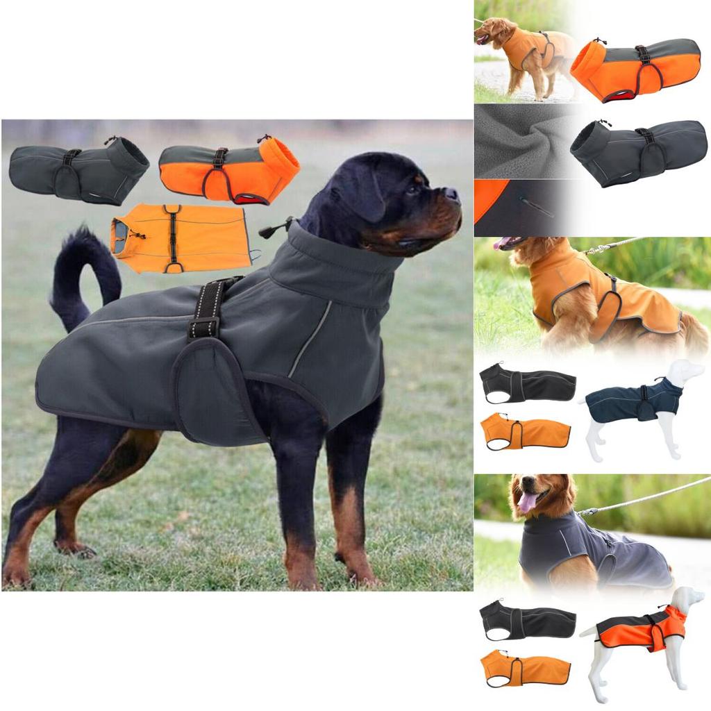 Reflective Warm Dog Jacket For Large Breeds Autumn Winter Cozy Pet Apparel