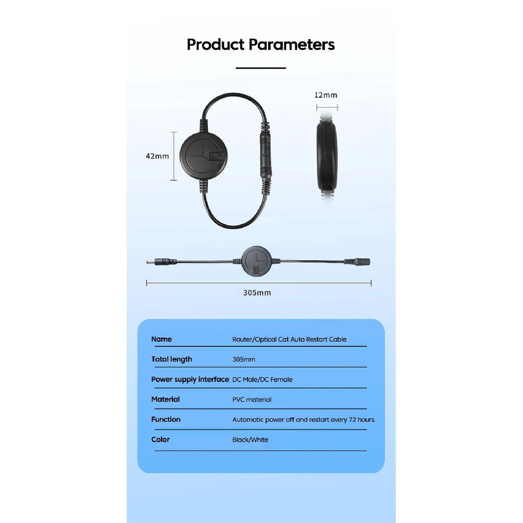 5V-15V WiFi Router Reset Rebooter Automatic Restart Cable 72 Hours WiFi Router Timing Automatic Power Off Reset Control Line