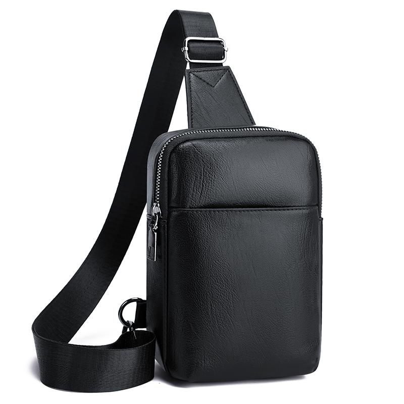 Unisex PU Leather Sling Bag – Compact Crossbody Chest Pack for Travel, Commute & Light Outdoor Use