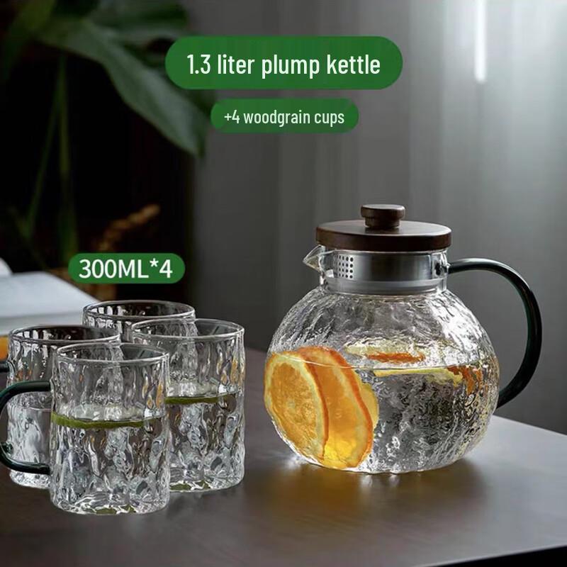 Glass Pitcher and Cup Set