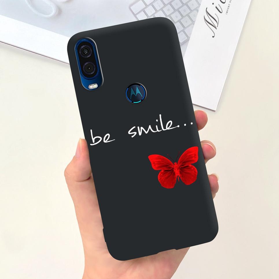 For Motorola One Vision Case One Macro BaCK Cover Gothic Black Cool Fashion Phone Mask For One Vision OneMacro Bumper Soft Matte