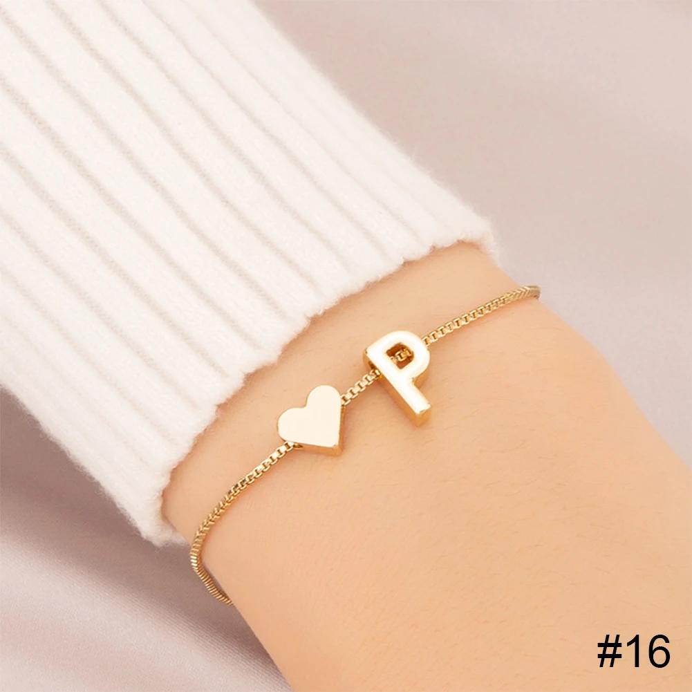 Simple Fashion Love Letter Bracelet Retro Adjustable Alloy Letter Bracelet Women Hand Jewelry Accessory