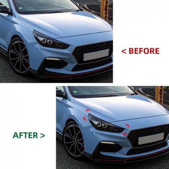 For Hyundai I30N MK3 Hatchback 2017- 2018 Front Headlight Eyebrows Lamp Trim