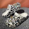 Cool Cartoon Graffiti Clogs – Unisex Couple Beach Sandals, Soft Sole Breathable Hollow Shoes