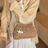 Yogodlns Women Straw Shoulder Bag Chain Strap Woven Crossbody Bags Large Capacity Cloud Clutch Purse Stylish Solid Color Beach Handbags