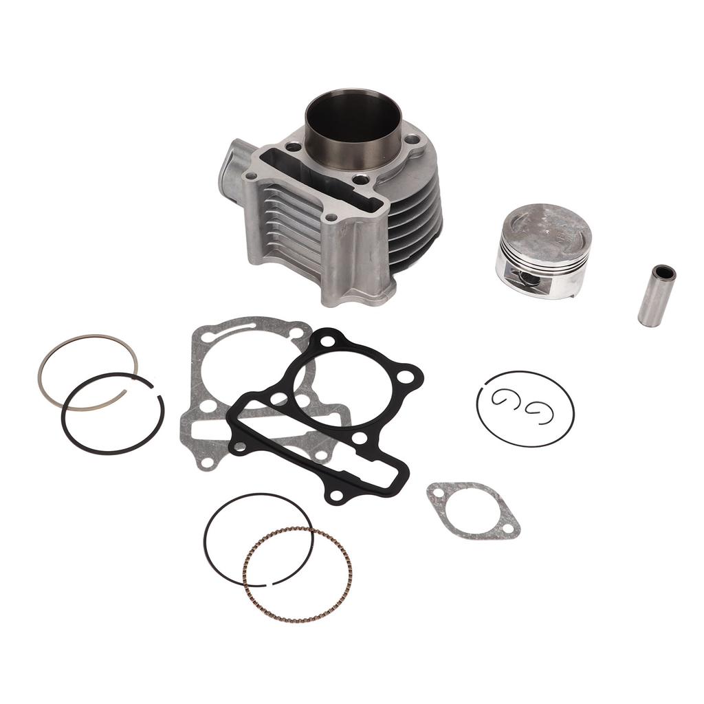 Motor Topplockssats med Kolv Packning Fjäder Cylinder Ombyggnadsmonteringssats Aluminiumlegering för GY6 150cc Skoter
