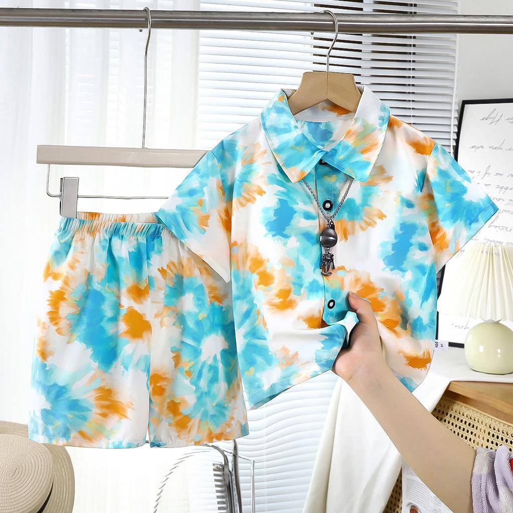 2PC Summer Baby Boys Clothes Set Children Boys Cartoon T-shirts + Shorts Beach Outfits Kids Boys Tracksuits Vacation Suits