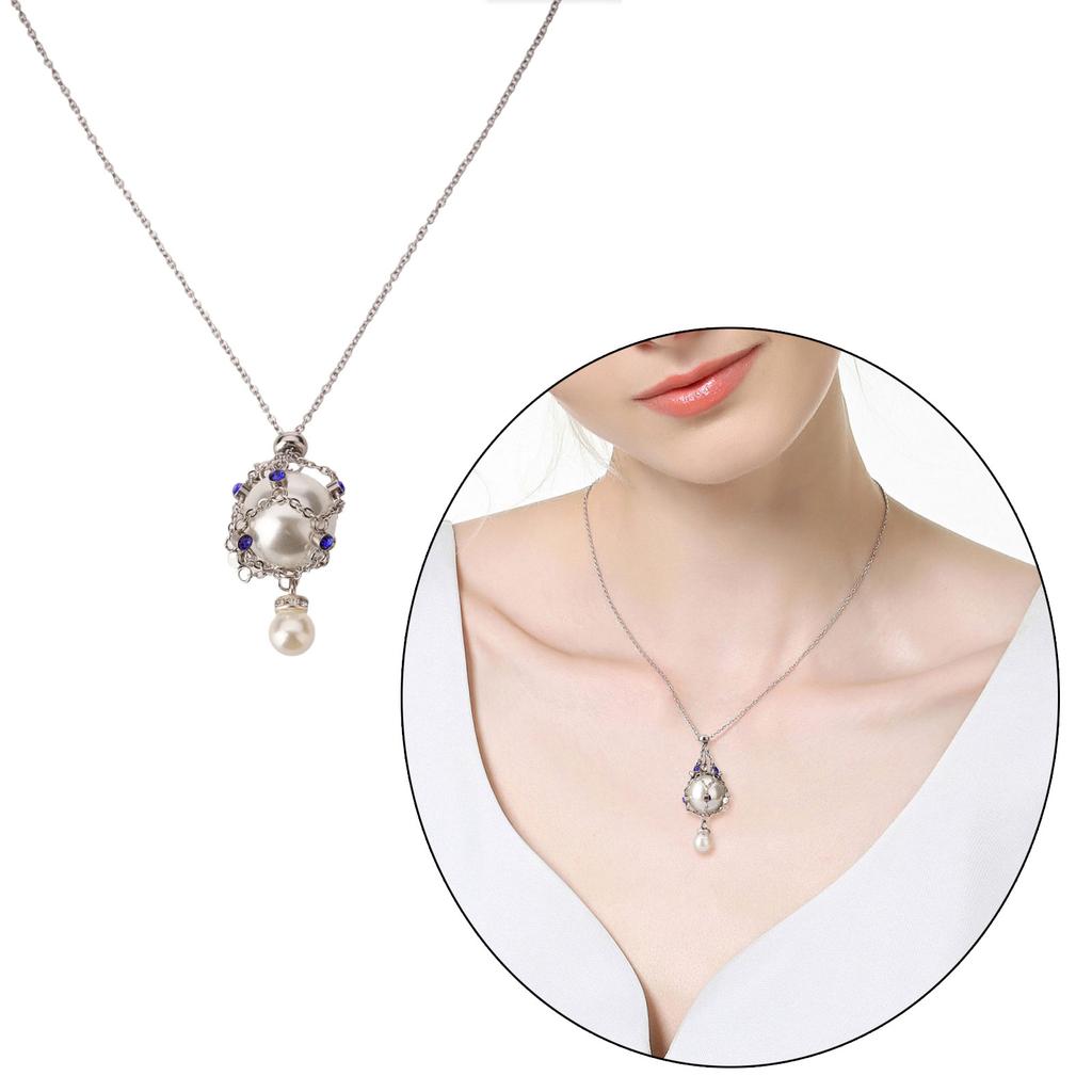 Adjustable Chain Crystal Stone Necklace Fashion forward Crystal Holder Necklace Multicolored Cage Pendant Clavicle Chain