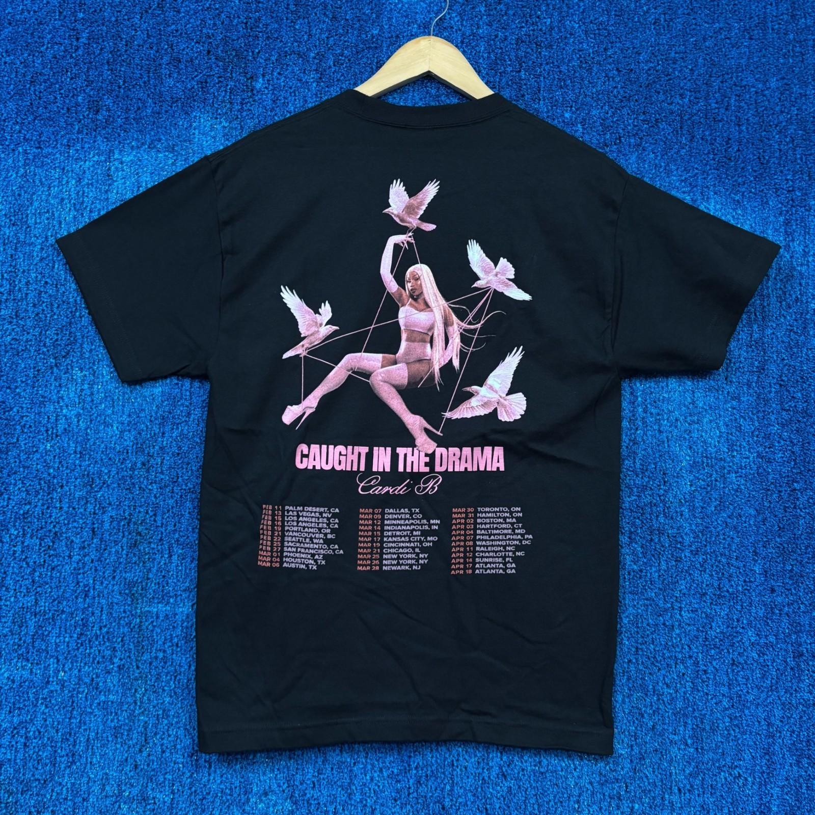 Cardi B Caught In The Drama Tour Rap T-Shirt Size Medium Unisex T-Shirt M
