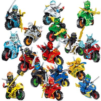 16pcs Phantom Cool Motorcycle Gold Weapon Building Block Doll Educational Toy Set