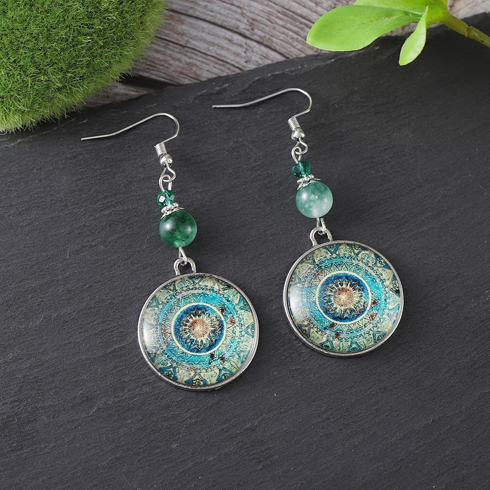 Floral Dazzling Vintage And Geometric Drop Earrings With Stunning Finish Electroplated