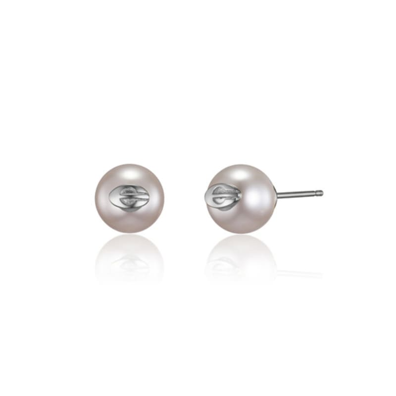 LOVEMBER [925 Silber] Perlmutt Knopf Ohrstecker
