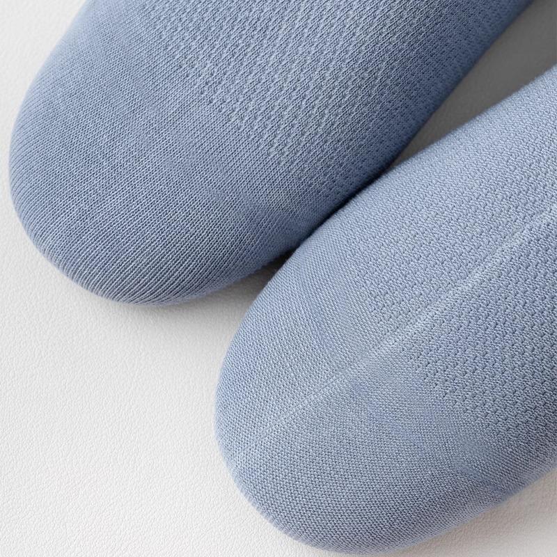 5 Pairs of Boneless Boat Socks Men's Summer Thin Mesh Breathable Socks Invisible Not Off The Heel Anti-odour Shallow Mouth Short Socks