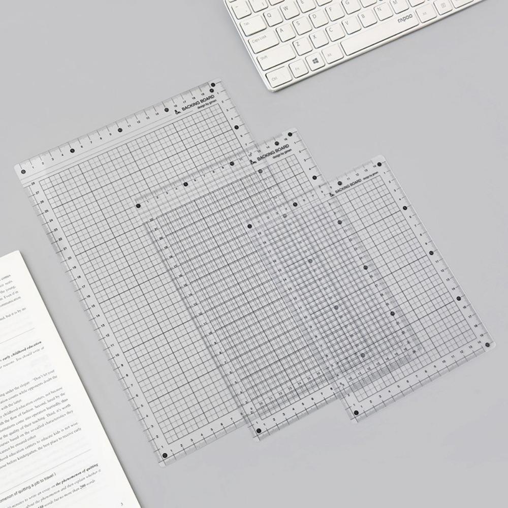 

Non Slip Grid Scale Ruler Transparent Writing Board New Learning Pad Test Stationery B5