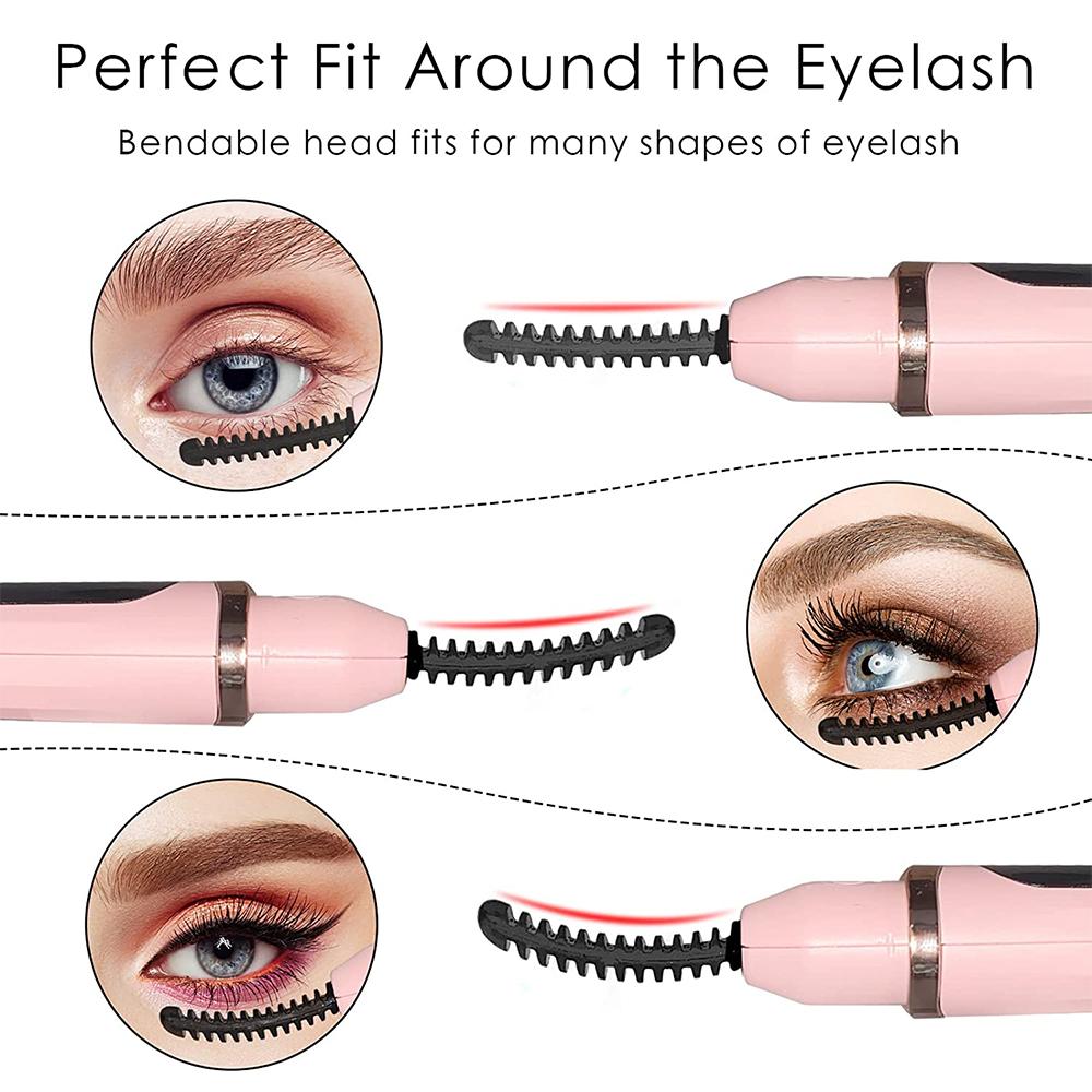 Heated Eyelash Curler Electric Heated Lash Curler 3 Temp Settings for Makeup Tools Natural Curl and Long Lasting Eyelashes