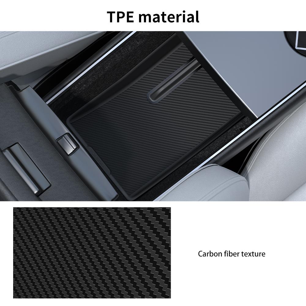 YZ for Tesla Model 3 Y Highland 2025-2025 Central Control Lower Storage Box Handrail Box Underlay Waterproof Mat Box Accessories