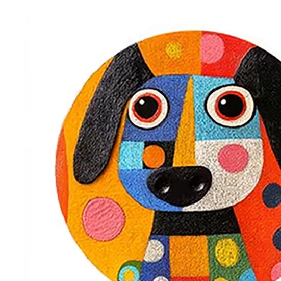 6 Pcs Cute Dog Coaster Handcrafted Thick Wood Coasters for Home Bar Office Desk Farmhouse Decor Heat-Resistant Drink Cup Coaster for Table Protection