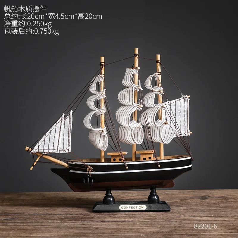 Creative Sailing Model Figurines Living Room TV Cabinet Wine Cabinet Office Table Miniatures Luxury High-end Decor Statua FYFM