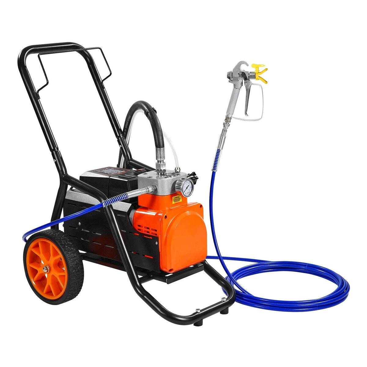 Pulvérisateur de peinture sans air sur chariot Diaphragme Pulvérisateur de peinture sans air 1700W Électrique
