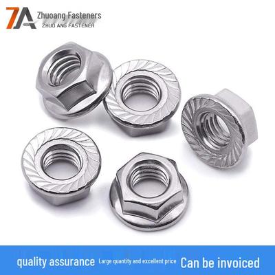 Galvanized M6 Hexagonal Flange Nut with Anti-Slip Washer - DIN6923, Q235 Carbon Steel