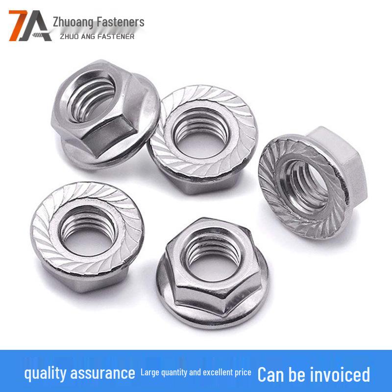Galvanized M6 Hexagonal Flange Nut with Anti-Slip Washer - DIN6923, Q235 Carbon Steel Model M6