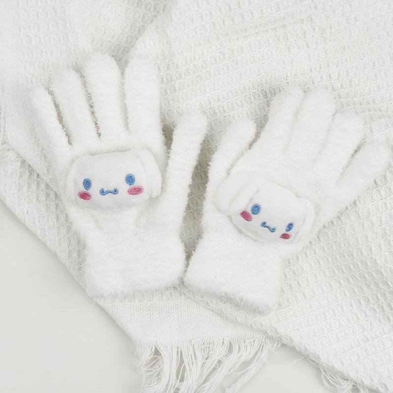 

Детские перчатки осенне-зимние бархатные теплые ветрозащитные милые мультяшные универсальные для улицы от холода и мороза перчатки для начальной школы белый